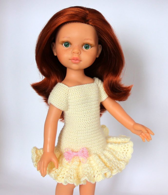 doll in crocheted dress
