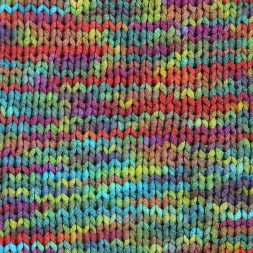 cotton ribbon yarn knitted swatch
