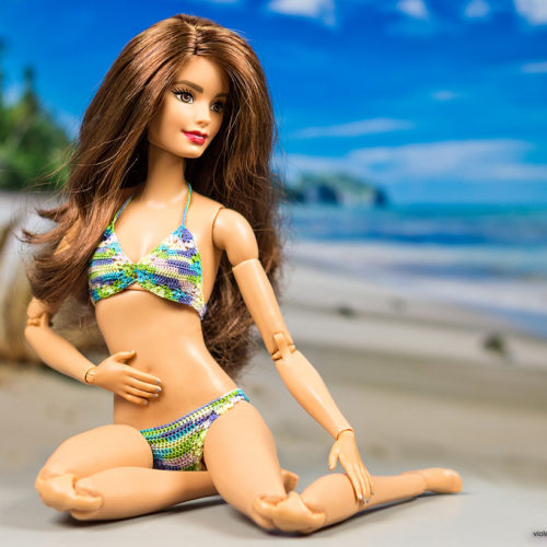 Barbie doll in a crocheted bikini